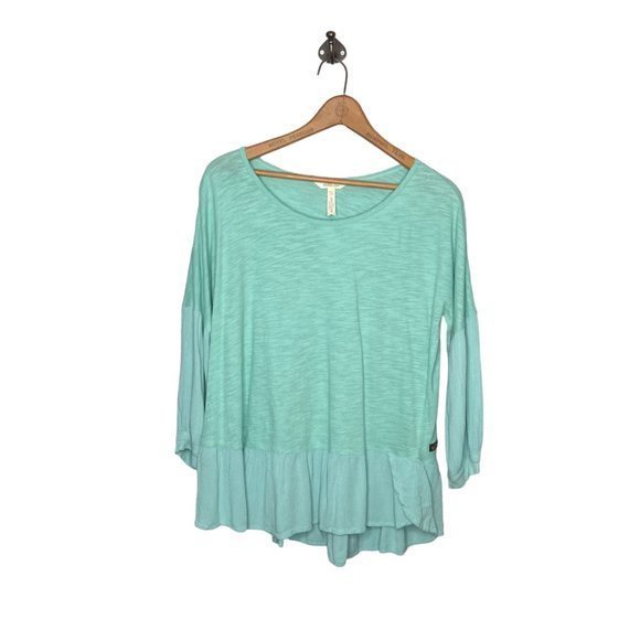 Matilda Jane Medium M Jade All Good Things Let's Go Together Ruffle Trim Top - Picture 4 of 9